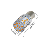Ampoules LED 1156 BA15S PY21W BAU15S T20 35SMD, 1 pièce, pour feux de freinage, feux de recul et clignotants, 12V, ambre/blanc