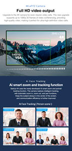 Barre vidéo IA 4K tout-en-un pour réunions hybrides avec cadrage automatique, suivi vocal et micro intégré 94 °   USB grand angle Plug & Play - Product Image 3