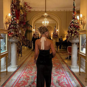 Robe de Soirée de Remise de Diplôme Chic et Sexy <span class=keywords><strong>en</strong></span> Chiffon Noir et Blanc pour Femme, Modèle Push-up, Collection de Luxe de Créateur - Product Image 6