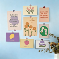 Ensemble de cartes postales esthétiques à motifs floraux, cartes postales minimalistes à motifs botaniques pour décoration murale et scrapbooking