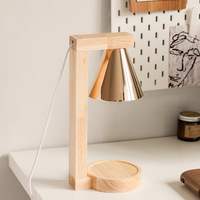 Lampe chauffe-cire électrique de luxe pour la décoration intérieure, sans flamme, avec minuterie et variateur d'intensité, base en métal