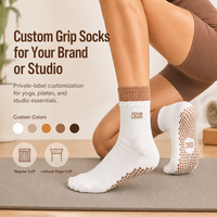 Chaussettes de Pilates personnalisées avec logo, chaussettes de yoga pour femmes, confortables, respirantes, en coton, chaussettes de Pilates à la mode, respirantes, pour le sport