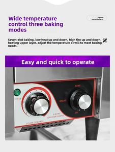 Pemanggang Roti <span class=keywords><strong>Burger</strong></span> Listrik Stainless Steel dengan Conveyor Belt, Suhu Tinggi, Baki Remah yang Dapat Dilepas, untuk Toko Roti Komersial - Product Image 4