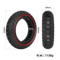 Pneu plein tout-terrain Ulip 250*64 pour trottinette électrique 4 Ultra NAVEE S65C, pneu intérieur en caoutchouc alvéolé 10*2.3-6.5, pneu de rechange 250x64