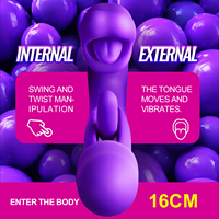 Masseur lingual multifonctionnel 3-en-1 en silicone en forme de U, rechargeable par USB, avec 7 modes de battement/vibration/léchage, jouet sexuel