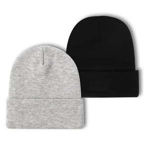 Bonnet tricoté d'hiver 100% acrylique, personnalisé avec logo, broderie 3D, 60 couleurs, camouflage, à carreaux, pour la plage et les affaires, vente en gros - Product Image 1