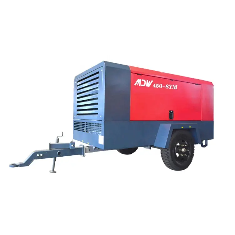 Convenience New Condition 450 CFM 8-Bar Air Screw Diesel Compressor Home Use Farm Mine Drilling AC Power Core Motor Component