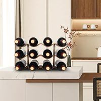 Support à bouteilles de vin autoportant personnalisé - Organisateur de rangement à vin en bois à 3 niveaux pour armoire, garde-manger, maison, cuisine, bar, casier à vin