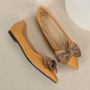 Eleganti <span class=keywords><strong>Ballerine</strong></span> da Donna con <span class=keywords><strong>Punta</strong></span> Affusolata, Tomaia Morbida in PU, Dettaglio Fiocco Grande, Scarpe Basse per Ufficio, Matrimoni e Uso Quotidiano - Product Image 4