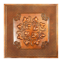 Livraison gratuite, dalles de plafond en faux étain 2x2 pieds, panneaux muraux en PVC 3D gaufrés pour restaurants et bars PL66 Archaic Copper PAINTSDECOR