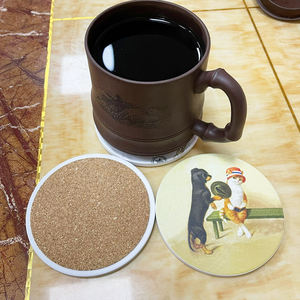 Sublimation Ceramic Tiles for Crafts <b>Coasters</b> 4" Unglazed Ceramic <b>Coasters</b> for Drinks with <b>Cork</b> Backing Pads - Product Image 4