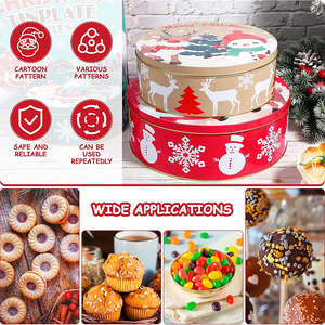 Récipient cylindrique en métal recyclable de cadeau de Noël de Noël, biscuits, chocolat, boîte en métal, ensembles de vente en gros d'usine - Product Image 3