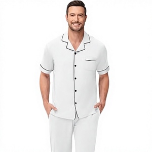 Women <b>Pajama</b> Set V Neck Short Sleeve Loungewear Two Piece Sleepwear Bamboo Blend Lounge Outfit - Product Image 1