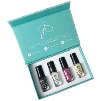 Emballage de brillant à lèvres de luxe avec logo personnalisé pour cosmétique Boîtes cadeaux magnétiques Boîte de jeu de vernis à ongles en gel avec intercalaires en mousse Eva