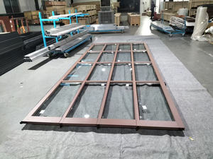 Porte de <span class=keywords><strong>garage</strong></span> en aluminium et verre, design moderne, sécurité commerciale, finition noire imperméable, composants en acier galvanisé, OEM - Product Image 3