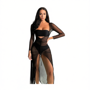 Costume da bagno intero taglie forti con controllo pancia, monokini sexy e coprente per la spiaggia, 44-54, giallo floreale, beige floreale - Product Image 2