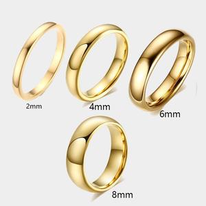 메실라이프 도매 4mm 6mm 8mm 2mm 금도금 텅스텐 심플 매칭 웨딩 반지 남녀 공용 - Product Image 2