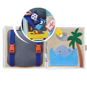 Libro Sensorial Educativo Montessori 3D, Libro de Actividades de Fieltro <span class=keywords><strong>para</strong></span> Niños, Libro de Historias Montessori - Product Image 3