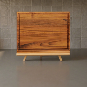 Planche à découper en bois artisanale, planche à découper rectangulaire avec poignée, grande planche de préparation pour la cuisine, pour la maison et les restaurants - Product Image 1