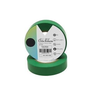 Cinta aislante de PVC verde de 19 mm x 10 m, flexible y duradera, ideal para trabajos eléctricos y reparación de cables. - Product Image 1
