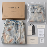 Fabricant OEM ODM de jeans vintage à jambe large, effet usé artistique, style streetwear, service d'usine pour marque privée