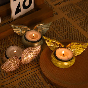 TC Vintage Resin <strong>Angel</strong> <strong>Candle</strong> <strong>Holders</strong> for Candlelight Dinner Ornaments Home Decoration and Gifts Candlestick With Wings - Product Image 4