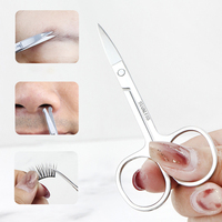 Outils de maquillage professionnels de vente chaude ciseaux émoussés de sécurité en acier inoxydable ciseaux à cheveux de nez à pointe ronde et droite