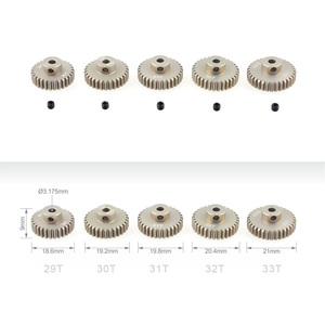 Nhôm 7075 3.175 khoan 64dp bánh răng bánh răng cho <span class=keywords><strong>RC</strong></span> xe ô tô động cơ không chổi than an toàn cao 5 cái 13t ~ 33t 5 cái 21t ~ 50t bánh xe vít - Product Image 6