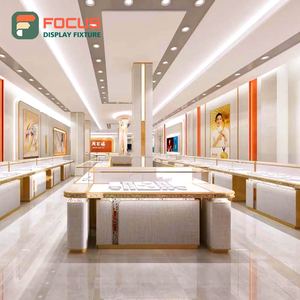 Vitrine à bijoux en verre, comptoir à bijoux en bois, présentoir à bijoux, éclairage LED, unité de présentation haut de gamme - Product Image 4