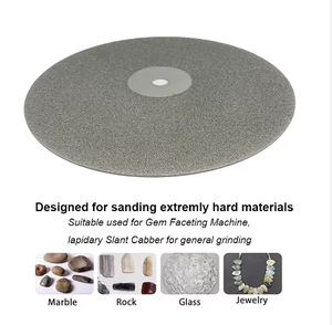 12 inch diamantfacetplaat met hoge hardheid, 1 mm dik, korrel 400, elektrolytisch geplateerd, vlakke lapdisc, OEM voor het polijsten van edelstenen & glas - Product Image 4