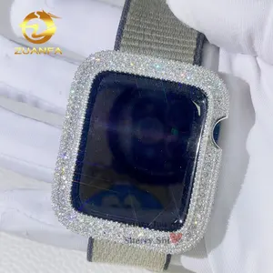 Lunette de montre moissanite personnalisée 38mm 40mm 42mm 44mm 45mm 49mm livraison directe en diamant vvs glacé