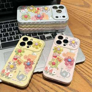 เคสโทรศัพท์ลายดอกไม้ 3 มิติ แฟชั่นสำหรับ iPhone 17 Air 16 15 14 13 Pro Max ลายหมีรักสวน ดีไซน์ดั้งเดิม IMD DIY ฝาหลังแบบแปลงร่างได้ - Product Image 3