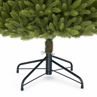 Sapin de Noël Artificiel Réaliste 1,8m 2,1m 2,4m Profil Complet PE PVC Sapin Vert Mixte avec Support Métallique Pliable