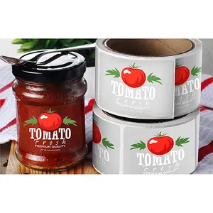 Étiquettes adhésives personnalisées résistant à l'eau, vente en gros, impression mate, pour bracelets ketchup, tomate