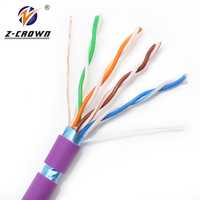 LSZH Siemon FTP Cat6/cat6e 23awg, par trenzado blindado, código de color cobre desnudo LAN Ethernet UTP Cat6 cable negro flexible RJ45