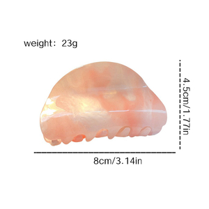 Fermagli per capelli in acrilico colorati effetto sfumato, stile coreano alla moda, di medie dimensioni, con logo personalizzato, per ragazza, all'ingrosso - Product Image 3