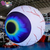 Ballons gonflables personnalisés en forme d'yeux effrayants, yeux géants lumineux LED pour décoration de fête d'Halloween en extérieur