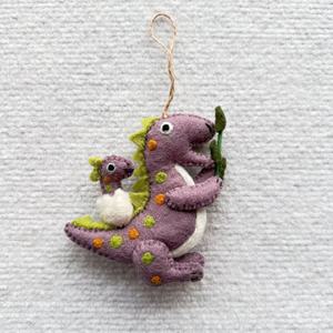 Feutre de laine fait à la main népalais petit <span class=keywords><strong>dinosaure</strong></span> tyrannosaure Rex pendentif porte-clés sac suspendu pour le soulagement du Stress - Product Image 6