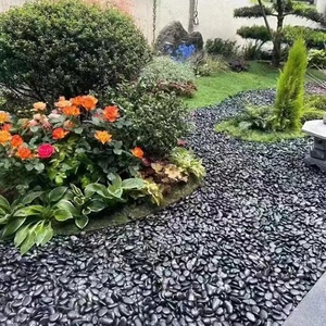 Pierre noire roulée, pierre de pavé, pierre de jardin avec un prix acceptable pour le pavage des routes et la décoration extérieure - Product Image 4