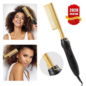 Plancha de pelo eléctrica con peine de cobre, rizador de pelo con calentamiento rápido para cabello húmedo y seco, multiestilizador - Product Image 1