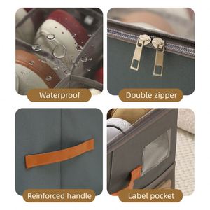 Vente flash : Conteneur de rangement pliable pour économiser de l'espace, boîte de rangement pour chaussures en tissu Oxford, boîte organisatrice de chaussures avec couvercle transparent - Product Image 5