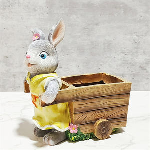 Statues de lapin d'animaux en résine de vente chaude avec ornements de jardin Pots de fleurs et jardinières pour décorations de jardin - Product Image 3