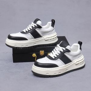 Chaussures de sport JiuZhou en cuir pour hommes et femmes, assorties, tendance, sur mesure, décontractées, pour la marche en extérieur, à semelle épaisse, à lacets, avec amorti - Product Image 5