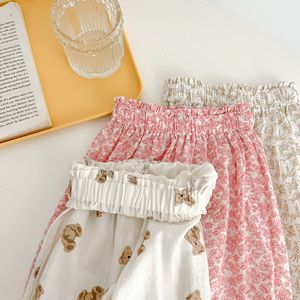 Pantalons pour enfants, garçons et filles, style fin d'été, version coréenne tendance, pantalons en coton à fleurs pour l'extérieur - Product Image 6