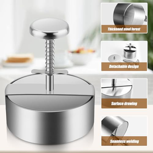 Offre Spéciale : Presse à Burger Réglable en Acier Inoxydable – Accessoire BBQ, Écraseur et Façonneur de Burgers pour Viandes et Volailles - Product Image 2