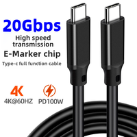 Kabel USB-C ke C-C 100W PD 5A 3m USB 3.2 Gen 2 Transfer Video & Data 4K untuk Pemindai Barcode/VR/MacBook/Laptop