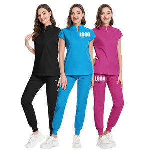 2024 broderie respirant femmes soins infirmiers gommage Spandex personnalisé Figsmedical gommages survêtement pantalon hommes gommages uniformes ensembles - Product Image 1