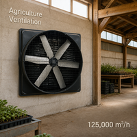 Ventilateur agricole à haut débit d'air avec 6 pales en alliage et moteur BLDC pour bâtiments agricoles