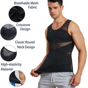 Camicia a compressione da <span class=keywords><strong>uomo</strong></span> per Body Shaper gilet dimagrante canotta attillata intimo pancia - Product Image 3