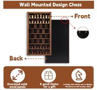 Jeu d'échecs mural géant personnalisé en bois, jeu d'échecs complet avec pièces d'échecs sculptées, plateau de rangement, vitrine